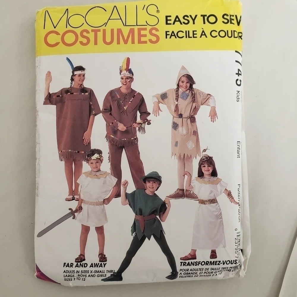 MCCALLS Easy to Sew Costume Patterns 7745 Adult XS-L + Child 2-12 Uncut Vtg 94